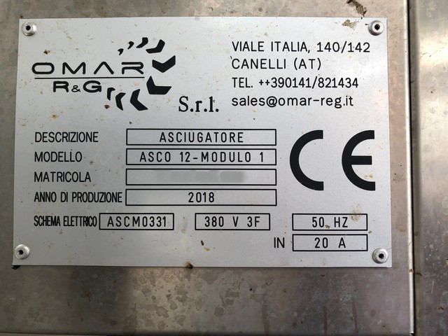 Tunnel di asciugatura Omar 2018 Usato