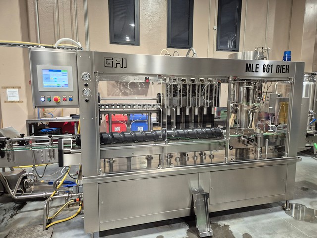 Used beer linear Gai filling monoblock for glass 6.6.1.  Year: 2016 6