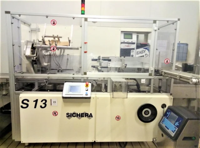 Used cardboard sleeve packer hot melt machine Sichera