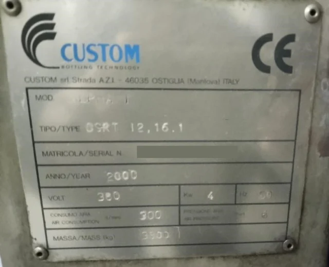 Monoblocco di Riempimento Custom 12.16.1 isobarico Usato